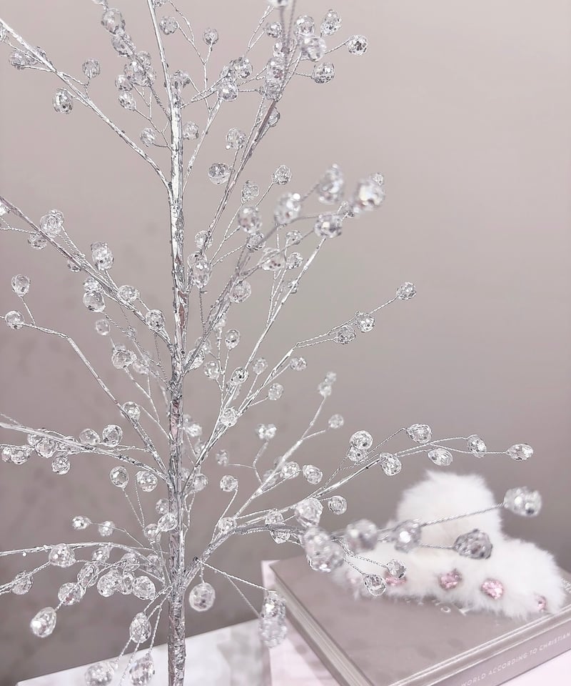 シルバークリスマスツリー 約77cm ShishiクリスマスツリーGlassシルバー