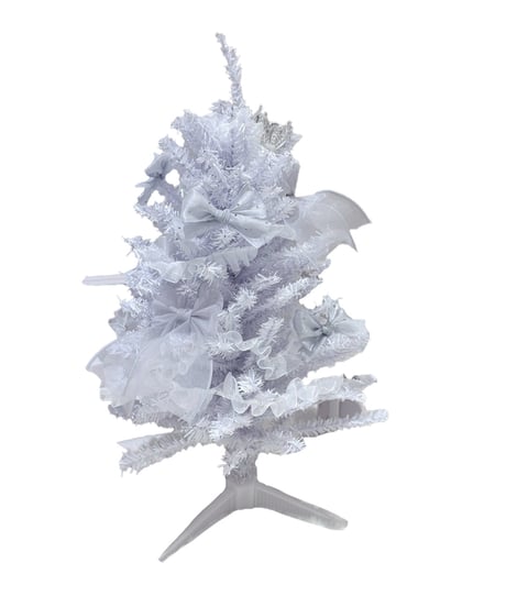 ホワイト×ブルーリボン ミニクリスマスツリー