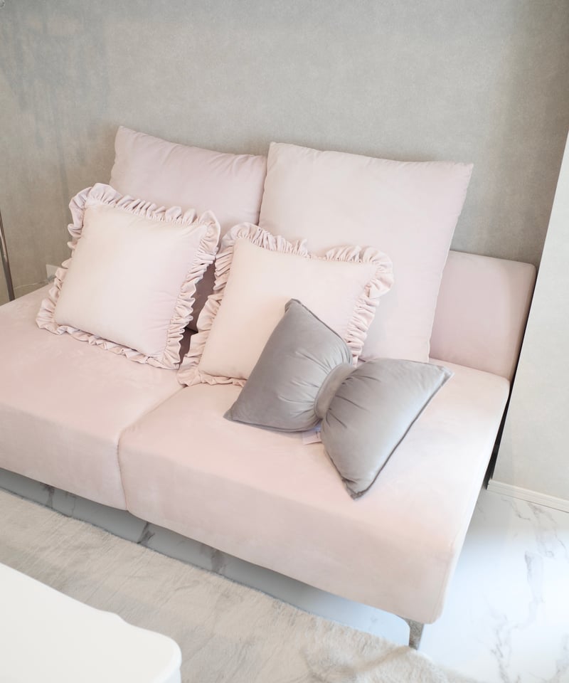 ✦70s✦ KarImoku ソファー 花柄ベルベット × 重厚ウッドアーム