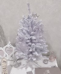 ホワイト×ブルーリボン ミニクリスマスツリー