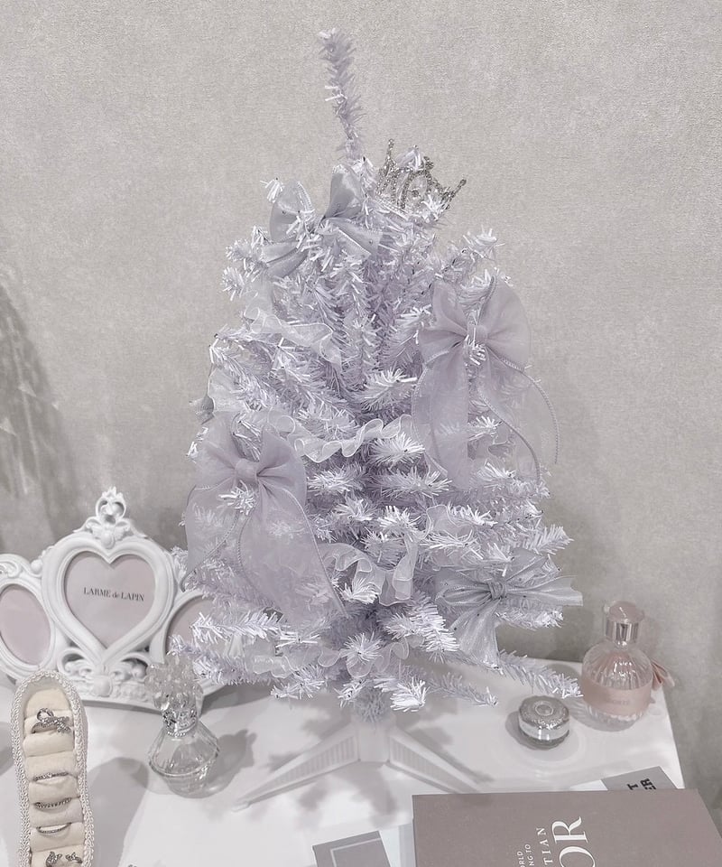 ホワイト×ブルーリボン ミニクリスマスツリー | LARME de LAPIN