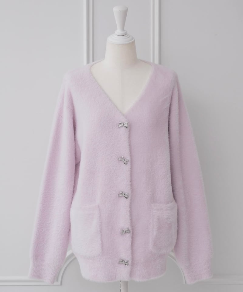 ビジューリボンニットカーディガン | LARME de LAPIN（ラルムドラパン）