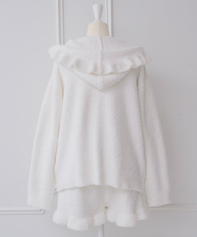 フリルフード付きニットパーカー | LARME de LAPIN（ラルムドラパン）
