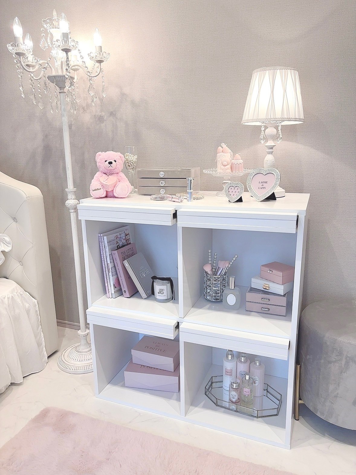 ♡ピュアホワイト　フラップラックアンティーク飾り家具♡ ホワイトフラップシェルフ | LARME de LAPIN（ラルムドラパン）