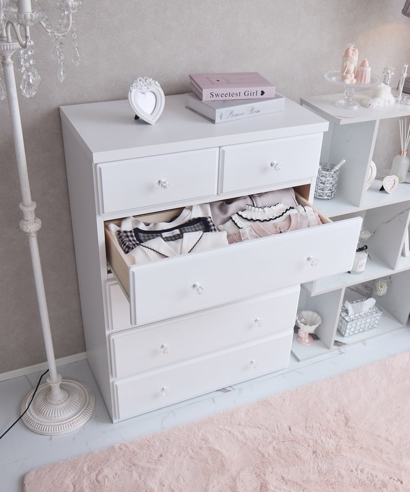 送料無料】クリスタルホワイトハイチェスト | LARME de LAPIN