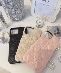 ハートキルティングiphoneケース