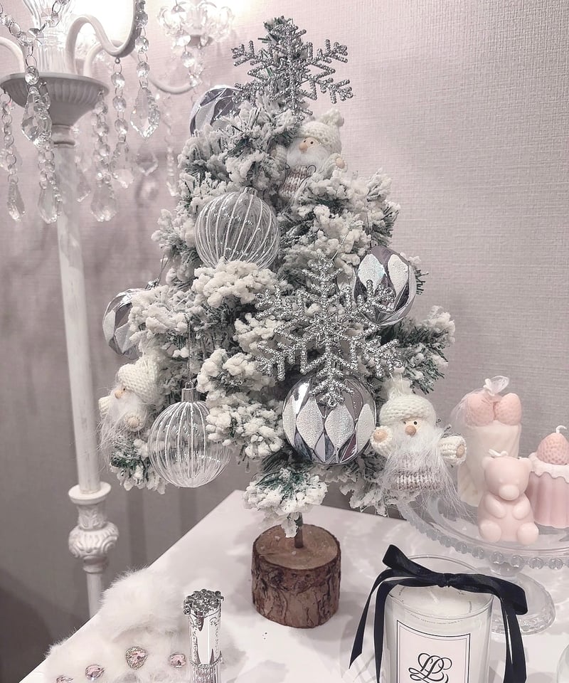 クリスマス　ホワイトサンタクロース　ホワイトサンタ　Xmas ディスプレイ サンタクロース ホワイト 46cm