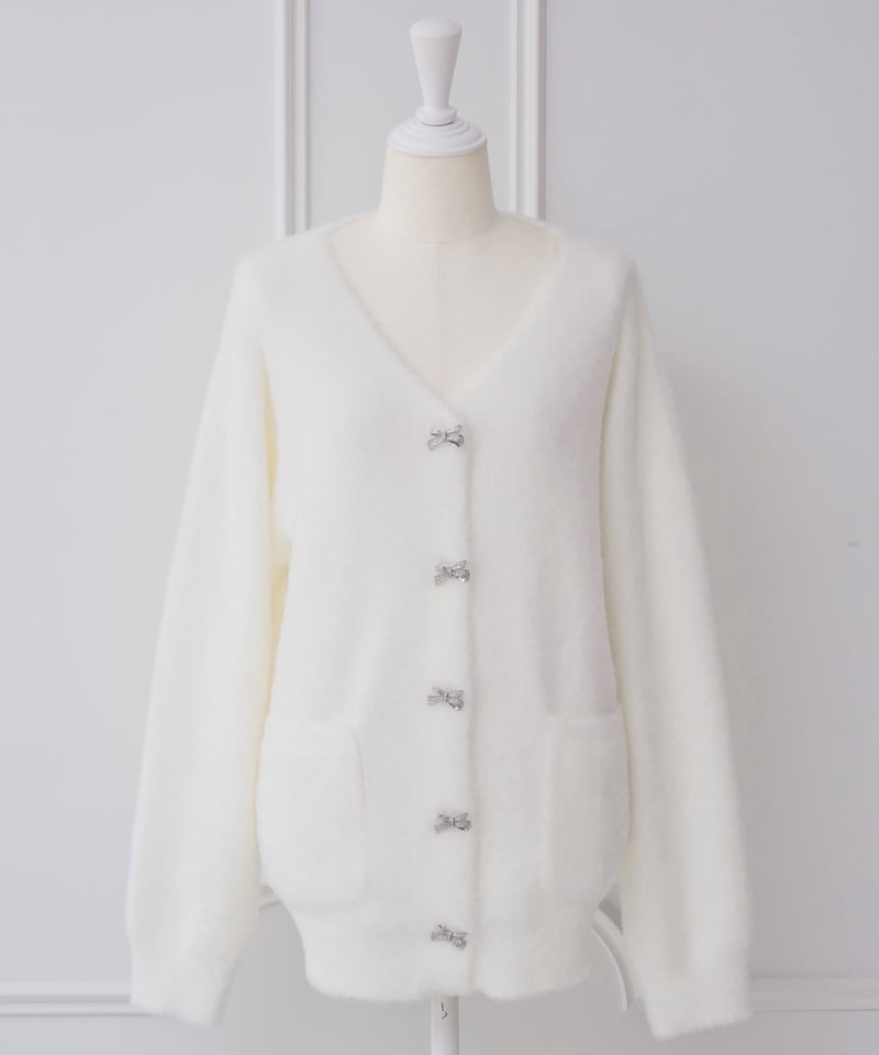 ビジューリボンニットカーディガン | LARME de LAPIN（ラルムドラパン）