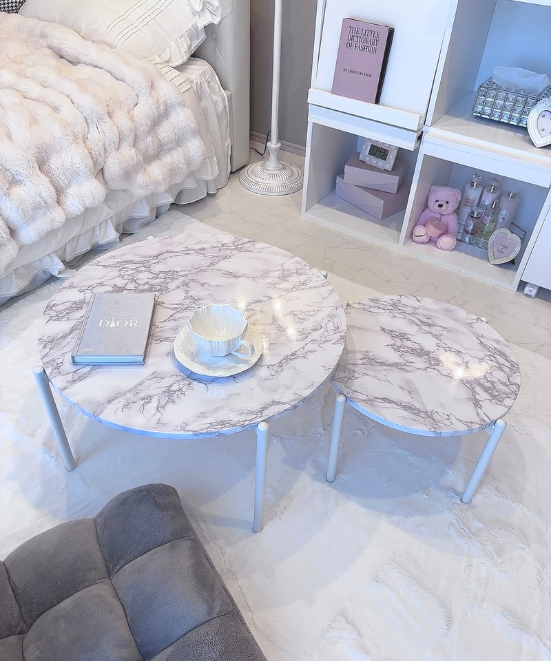 送料無料】大理石調ローテーブルセット | LARME de LAPIN