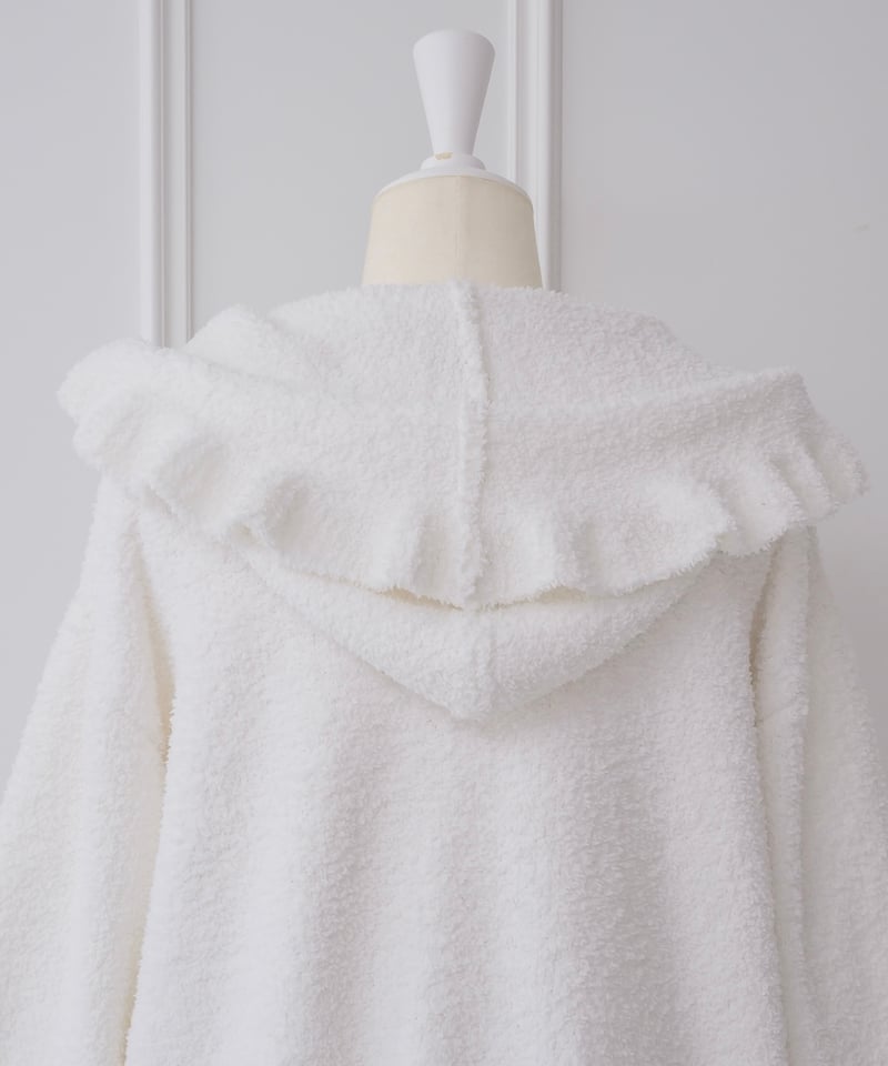 フリルフード付きニットパーカー | LARME de LAPIN（ラルムドラパン）