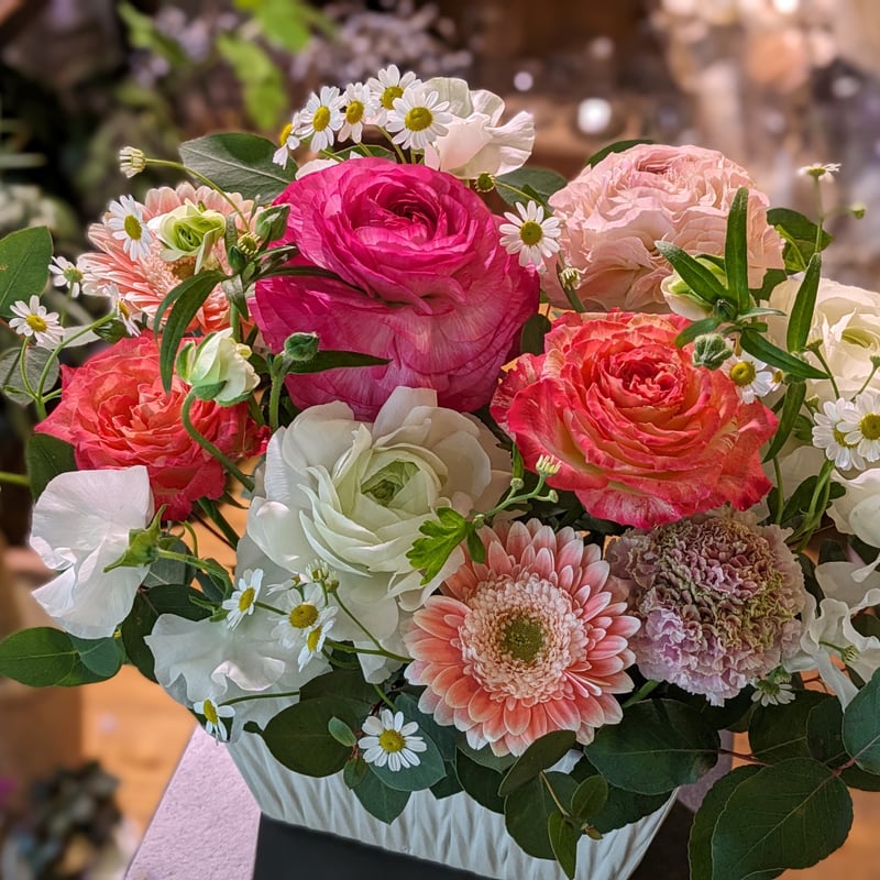 ☆Maa♡ページです☆花アレンジ４個入り♪ FlowerKitchen 花 フラワーアレンジ 誕生日 ガーベラバスケット