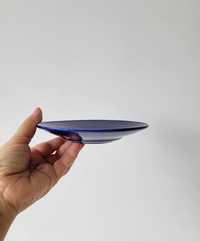 石田誠 4.5寸リム皿 ブルー | M a t o ,,t o o l s