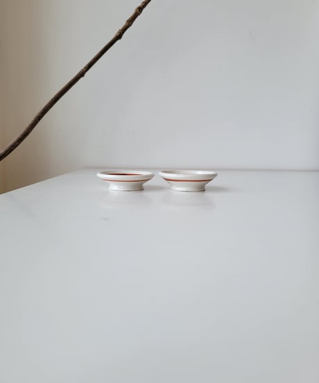 CANASA 　豆皿赤ライン