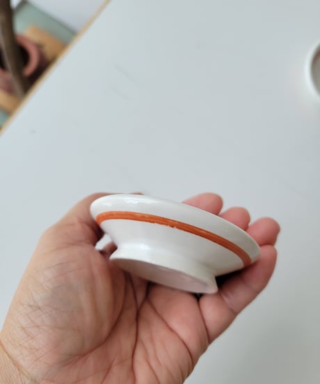 CANASA 　豆皿赤ライン