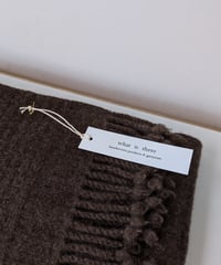 寺田靖子　woolマフラー　d.brown 無染色ウール