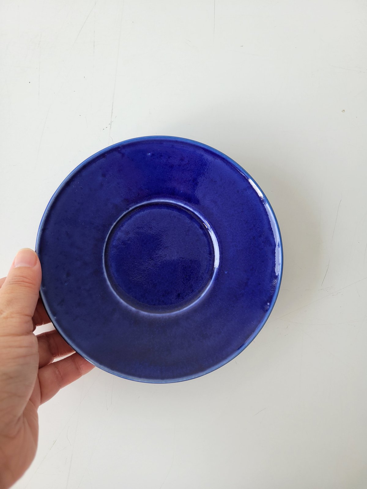 石田誠 4.5寸リム皿 ブルー | M a t o ,,t o o l s