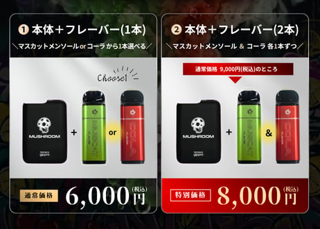 VAPEデバイス＋専用カートリッジ