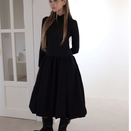 DEPC Jersey Pola Dress  ( Black )