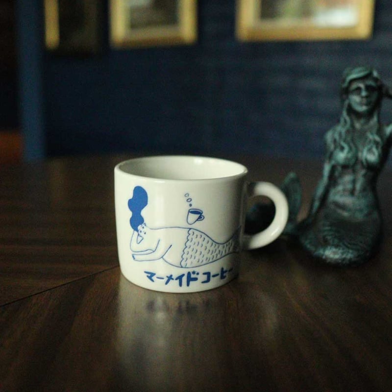 オリジナル くつろぎマーメイドちゃんマグカップ 白 | mermaid-coffee