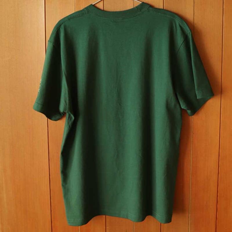 男女兼用】オリジナルマーメイドコーヒーTシャツ 深緑グリーン×白