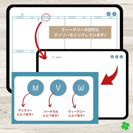 【ずっと使えるデジタル手帳】リンクつき（ブルー）
