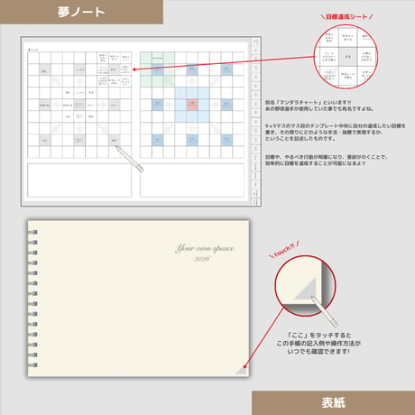 2026年1月はじまり リンクつきデジタル手帳（アイボリー）