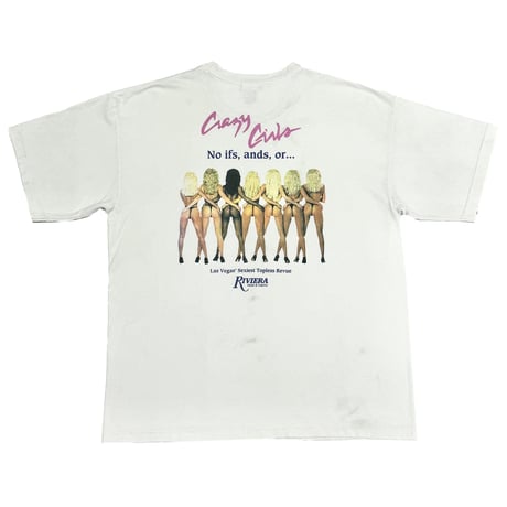 RIVIERA HOTEL & CASINO CRAZY GIRLS WHITE XL Tシャツ