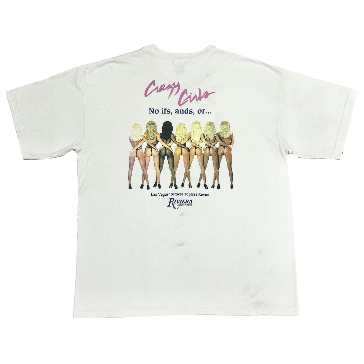 RIVIERA HOTEL & CASINO CRAZY GIRLS WHITE XL Tシャ