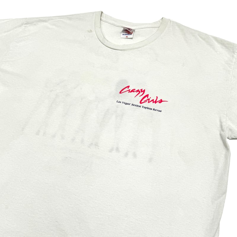 RIVIERA HOTEL & CASINO CRAZY GIRLS WHITE XL Tシャ