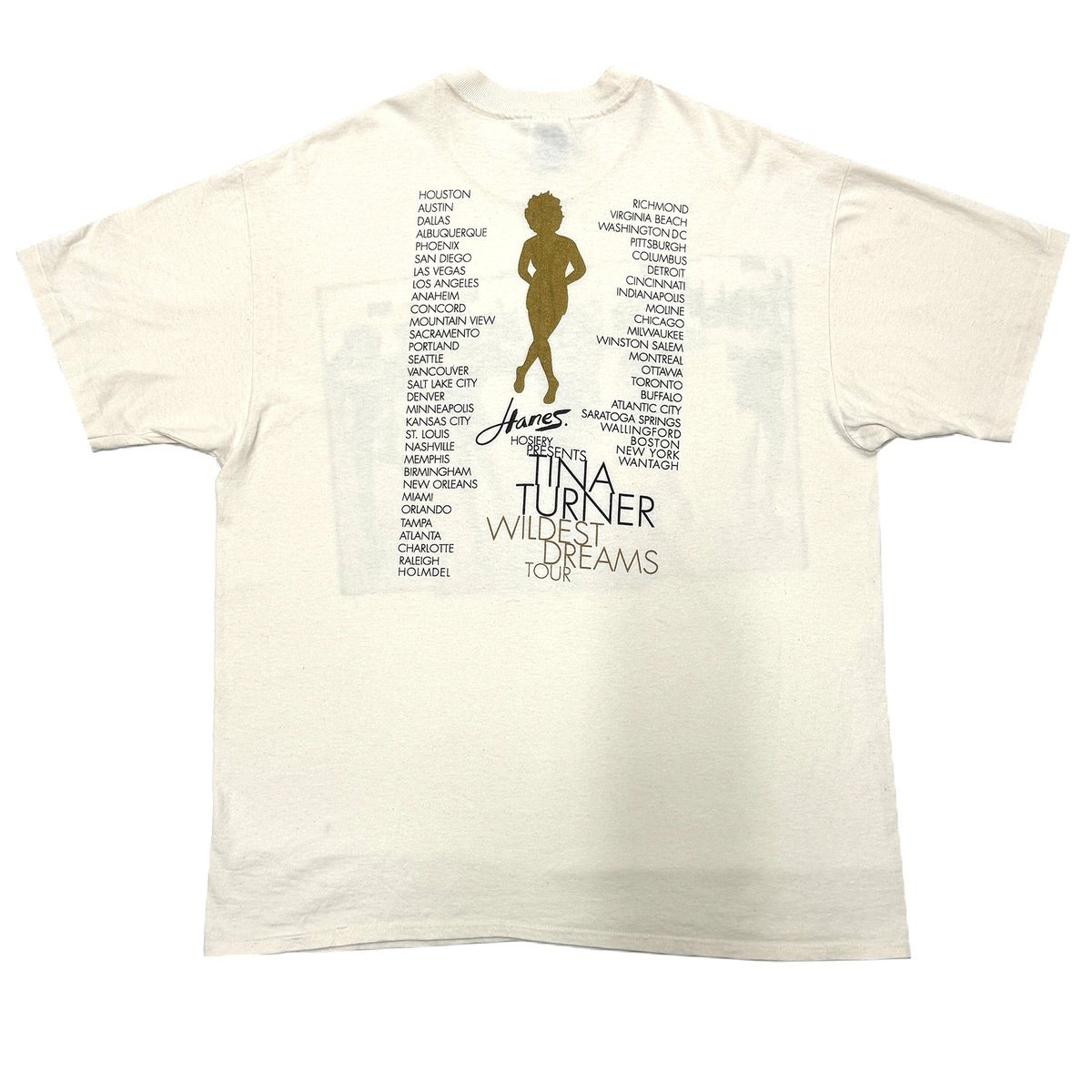 Hanes / TINA TURNER WILDEST DREAMS TOUR/ティナターナ/Tシャツ/XL/コットン/WHT TINA TURNER WILDEST DREAMS TOUR NATURAL XL ティナ