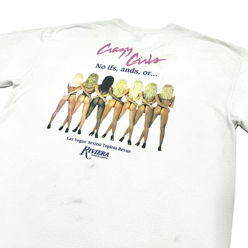 RIVIERA HOTEL & CASINO CRAZY GIRLS WHITE XL Tシャ 