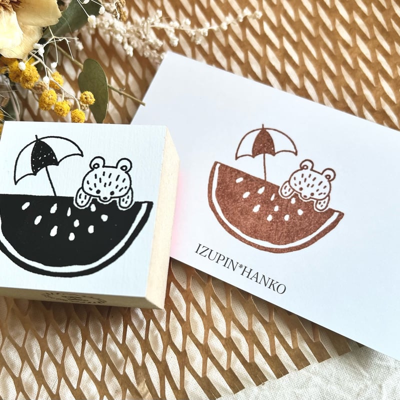 夏の新作！くまちゃんの夏満喫スタンプ | IZUPIN＊HANKO