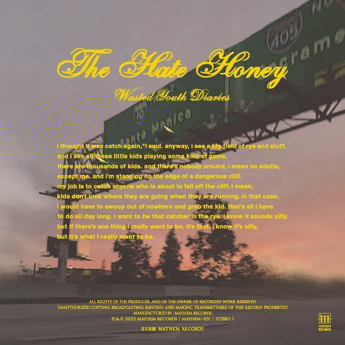 THE HATE HONEY - Wasted Youth Diaries [CD] | fo