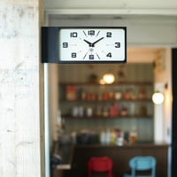 DOUBLE FACE CLOCK RECTANGLE GRAY　　DULTON
