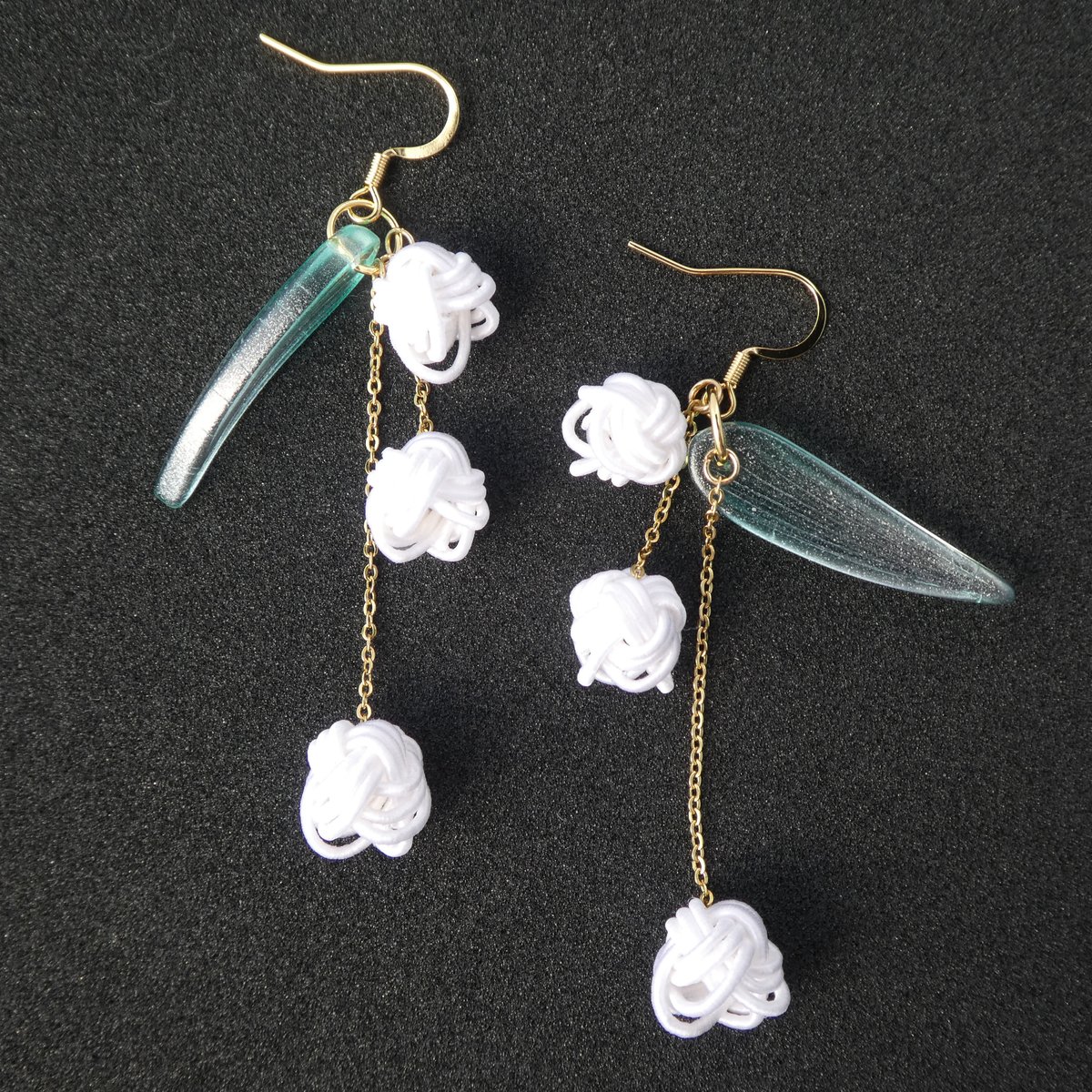 水引すずらん ゆらゆら ピアス/イヤリング | はわ-MIZUHIKI-