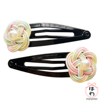 水引 梅結びスリーピン 左右ペア 藤桜 | はわ-MIZUHIKI-