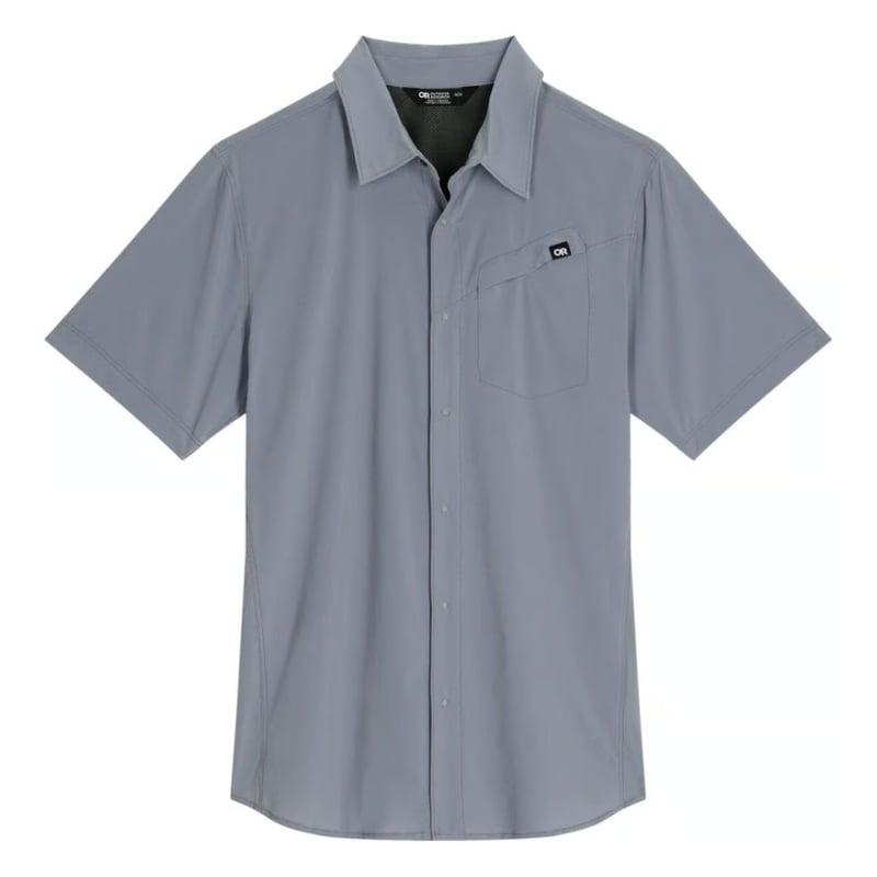 Outdoor Research Men's Baja Sun Shirt Sz M Blue Check Button