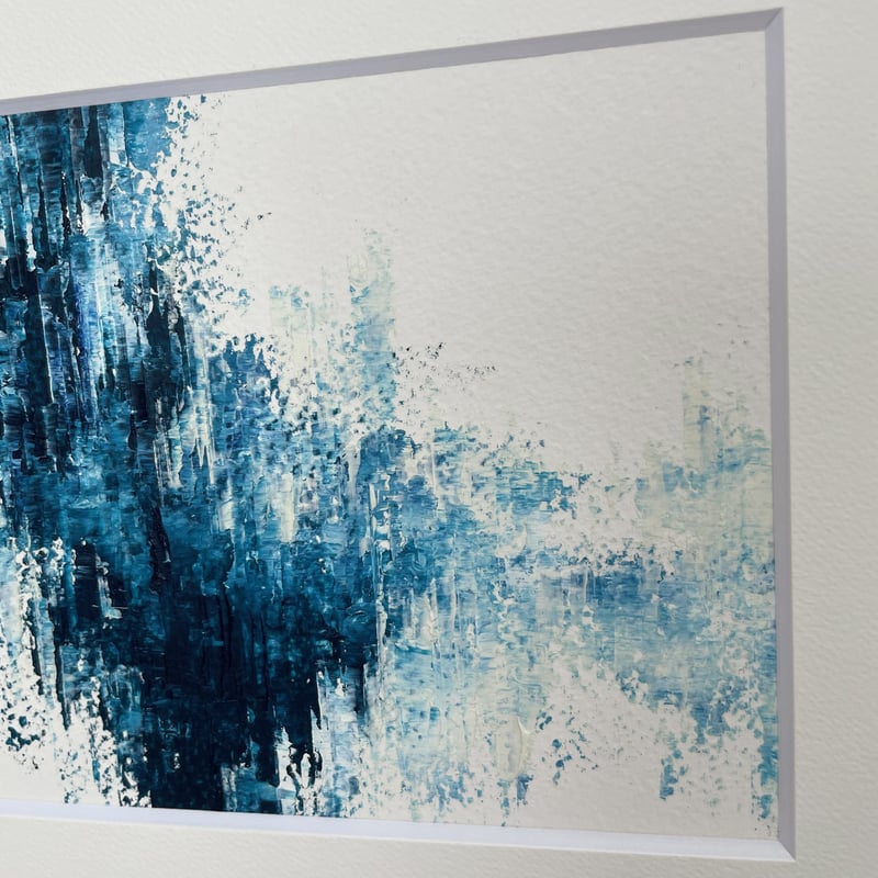 イン・ザ・パラダイス / 抽象画 77×56㎝ B2 額縁セット 原画 モダン Amazon｜抽象絵画青と金の絵画金のキャンバスの絵画金の芸術特大
