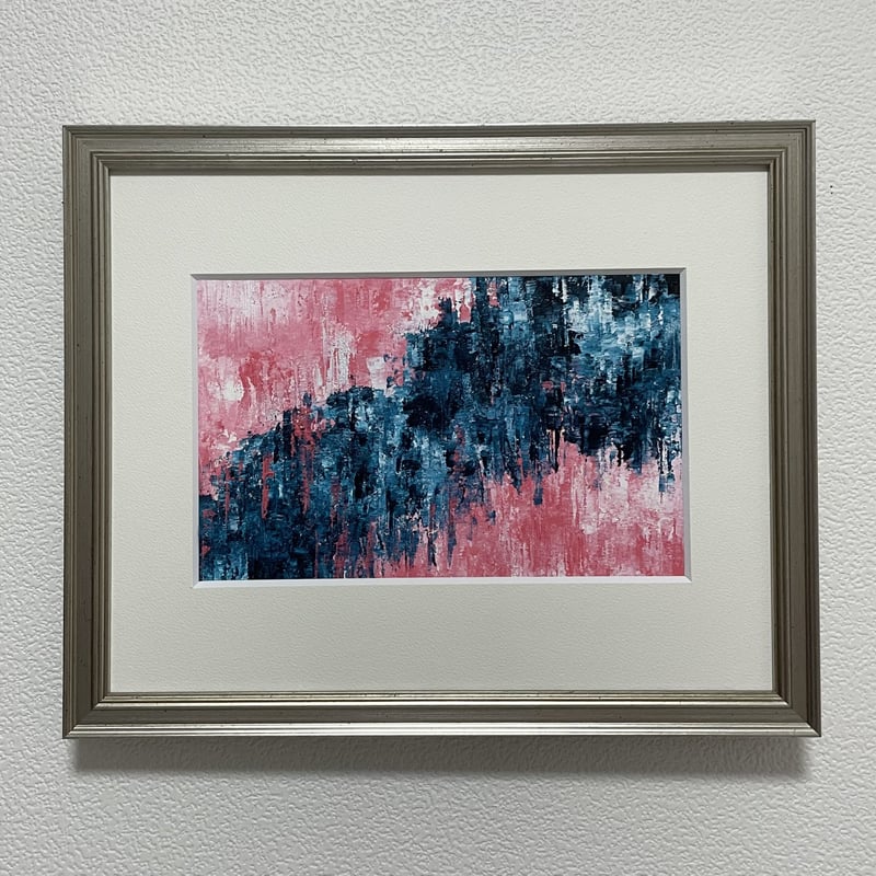 ぷ*あ様 グレイッシュブルーの記憶　　絵画原画 現代美術作家・REA （平玲愛） 個展「DEEP BLUE - 深層記憶