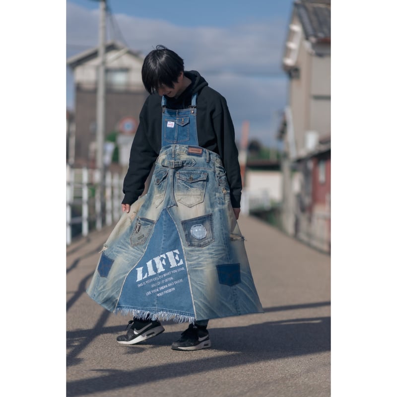 【1点限定】帆布×USED DENIM エプロン　ワークエプロン　ハンドメイド 1点限定】帆布×USED DENIM エプロン ワークエプロン