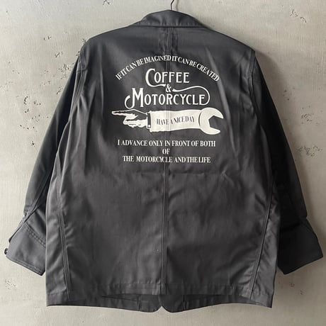 BLUCO×COFFEE & MOTORCYCLE T/Cカバーオール グレー