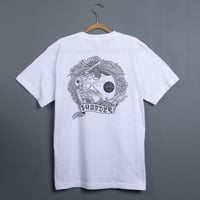 THUNDER MOTORCYCLES オリジナルTシャツ（GAKOU YUTAKA）・ホワイト