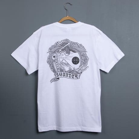 THUNDER MOTORCYCLES オリジナルTシャツ（GAKOU YUTAKA）・ホワイト