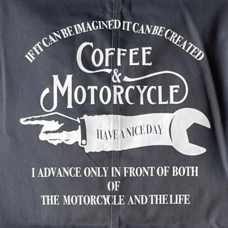 BLUCO×COFFEE & MOTORCYCLE T/Cカバーオール グレー
