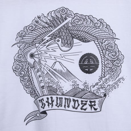 THUNDER MOTORCYCLES オリジナルTシャツ（GAKOU YUTAKA）・ホワイト