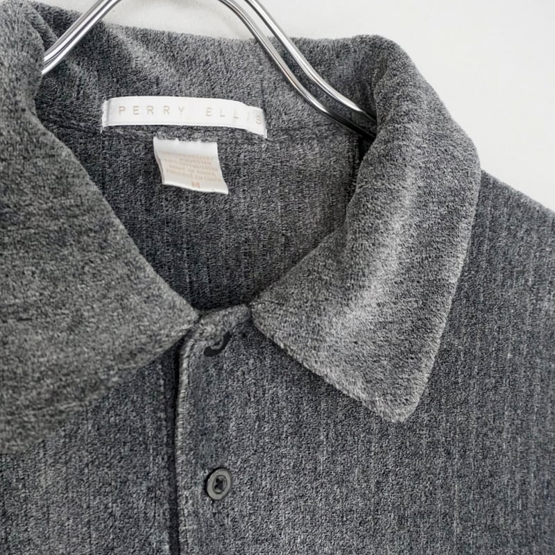 レア　PERRY ELLIS PORTFOLIO ペリーエリス　ニュアンスカラー 00s PERRY ELLIS Paisley Pattern Rayon BD L/S Shirt 灰黒 XL