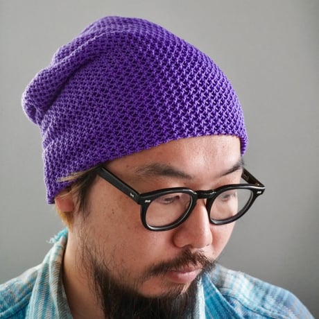 Cotton mesh knit cap