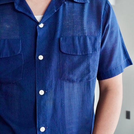 open collar sheer shirt S/S