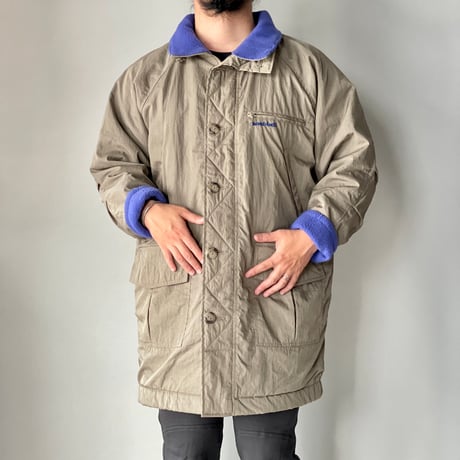old mont-bell nylon fleece coat beige khaki