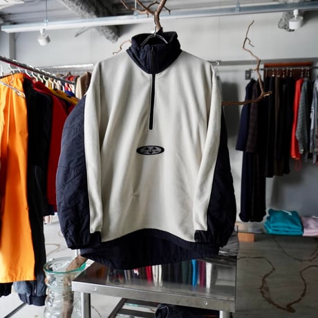 old mont-bell half zip fleece switching nylon OVAL LOGO